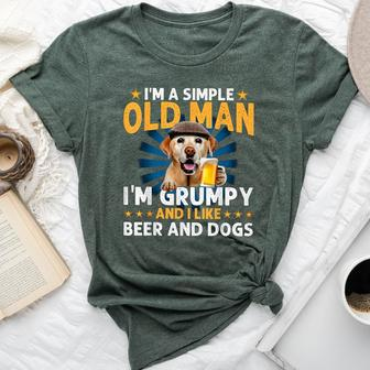 Bichon I’M A Simple Old Man I’M Grumpy&I Like Beer&Dogs Fun Bella Canvas T-shirt - Seseable
