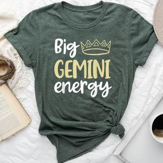 Big Gemini Energy Gemini Queen King Birthday Crown Bella Canvas T-shirt - Seseable