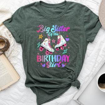 Big Sister Of The Birthday Girl Rolling Skate Family Party Bella Canvas T-shirt | Mazezy