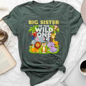 Big Sister Of The Wild One Birthday Zoo Animal Safari Jungle Bella Canvas T-shirt - Monsterry AU