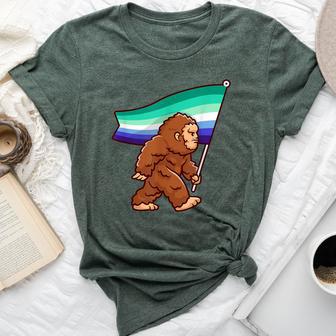 Bigfoot Gay Pride Lgbt Rainbow Mlm Flag Sasquatch Bella Canvas T-shirt - Monsterry DE