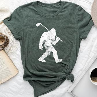 Bigfoot Golf Golfer Vintage Sasquatch Women Bella Canvas T-shirt - Monsterry DE