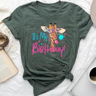 It Is My Birthday Good Time Giraffe Party Animal Colorful Bella Canvas T-shirt - Monsterry DE