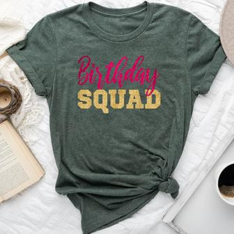 Birthday Squad Gold Pink Party Girl Bella Canvas T-shirt - Monsterry