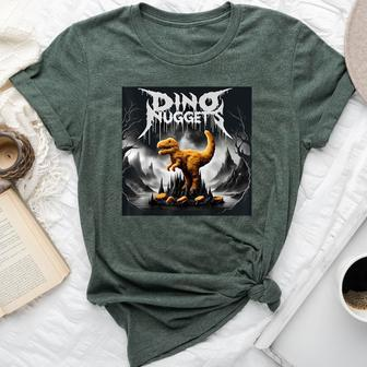 Black Aesthetic Dino Nuggets Death Metal Music Chicken Nugs Bella Canvas T-shirt - Seseable