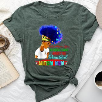 Black Afro American Autism Awareness Mom Rainbow For Women Bella Canvas T-shirt - Monsterry UK