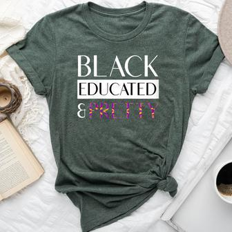 Black Educated And Pretty Kente Pattern West African Style Bella Canvas T-shirt - Monsterry AU