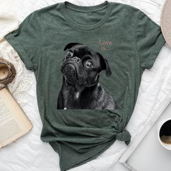 Black Pug Pug Mom Dad Life Love Dog Pet Bella Canvas T-shirt - Seseable