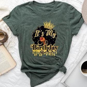 Black Queen African American Afro It's My Birthday Bella Canvas T-shirt - Seseable