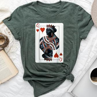 Black Queen Of Hearts Card Deck Game Proud Black Woman Bella Canvas T-shirt - Thegiftio UK