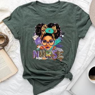 Black Strong Nurse Afro Love Melanin African American Women Bella Canvas T-shirt - Thegiftio UK