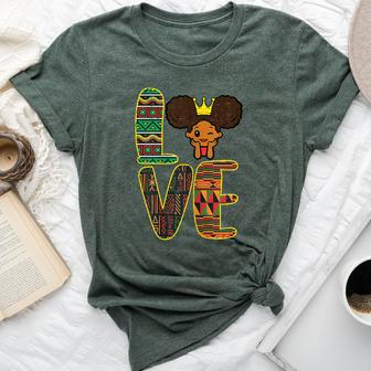 Black History Love Afro Girl African Pride Kid Toddler Youth Bella Canvas T-shirt | Mazezy