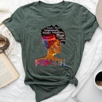 Black Woman Dope Mom Life African American Mother's Day Bella Canvas T-shirt - Seseable
