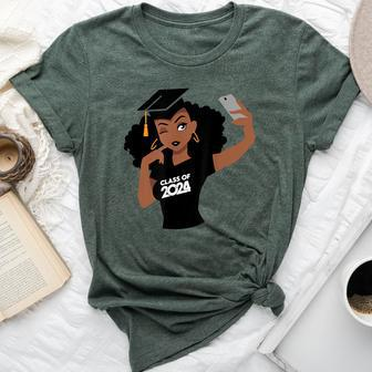 Black Woman Graduate Seniors Class Of 2024 African American Bella Canvas T-shirt | Mazezy AU