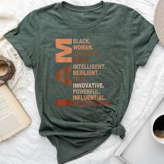 I Am Black Woman Black History Month Unapologetically Bella Canvas T-shirt | Mazezy