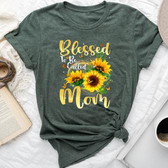 Blessed To Be Called Mom Cute Sunflower Bella Canvas T-shirt - Monsterry