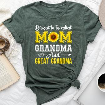 Blessed To Be Called Mom And Grandma Sunflower Bella Canvas T-shirt - Thegiftio UK