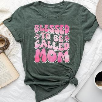 Blessed To Be Called Mom Mother's Day Groovy Bella Canvas T-shirt - Thegiftio UK
