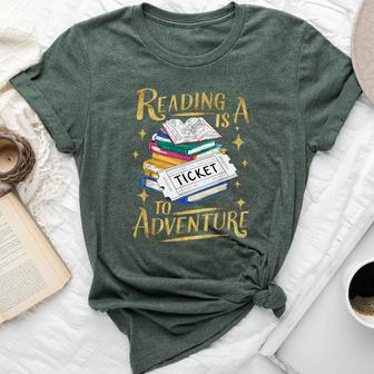 Book Adventure Library Student Teacher Book Bella Canvas T-shirt - Seseable