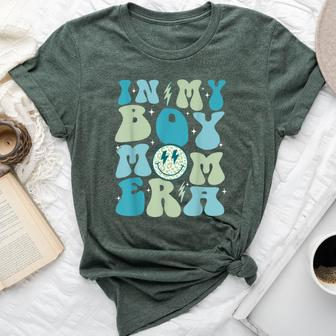 In My Boy Mom Era Groovy Retro Happy Mother's Day Mom Life Bella Canvas T-shirt - Seseable