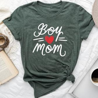 Boy Mom Mama Mommy Heart Mother's Day Motherhood Mom Life Bella Canvas T-shirt | Mazezy DE