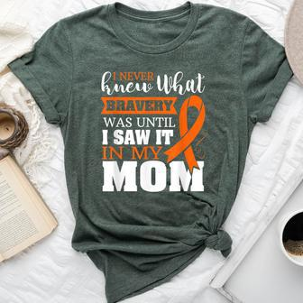 Bravery Mom Leukemia Cancer Awareness Ribbon Bella Canvas T-shirt - Monsterry