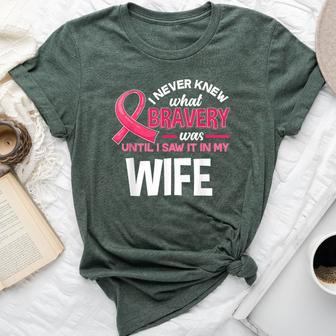 Breast Cancer Bravery Wife Breast Cancer Awareness Husband Bella Canvas T-shirt - Monsterry DE