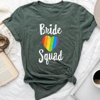 Bride Squad Lgbt Wedding Bachelorette Lesbian Pride Women Bella Canvas T-shirt - Monsterry UK