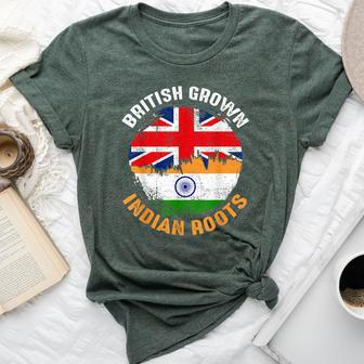 British Grown Indian Roots Vintage Flags For Women Bella Canvas T-shirt - Monsterry UK
