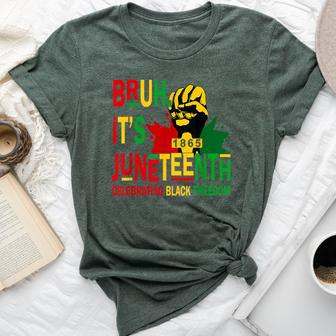 Bruh It's Junenth Celebrating Black Freedom Women Bella Canvas T-shirt - Monsterry AU