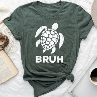 Bruh Meme Sea Turtle Retro Earth Day 2024 Ns Boys Bella Canvas T-shirt - Monsterry CA