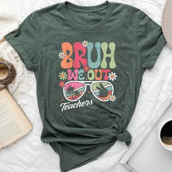 Bruh We Out Teachers 2024 End Of School Teacher Summer Break Bella Canvas T-shirt - Monsterry