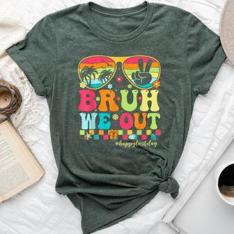 Bruh We Out Teachers Happy Last Day Of School Groovy Bella Canvas T-shirt - Monsterry CA