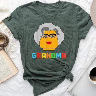 Building Block Brick Grandma Master Builder Family Matching Bella Canvas T-shirt - Monsterry