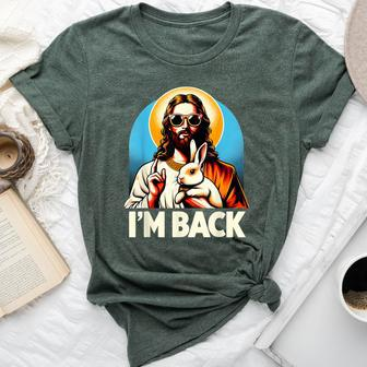 Bunny Christian Jesus Guess Who's Back Happy Easter Day Bella Canvas T-shirt - Seseable