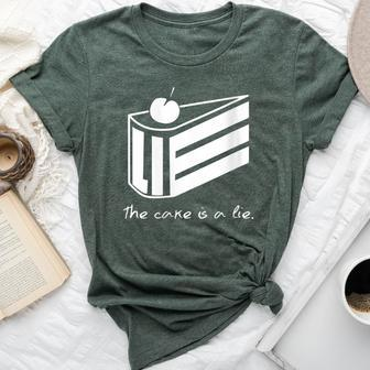 The Cake Is A Lie Portal Bella Canvas T-shirt - Monsterry