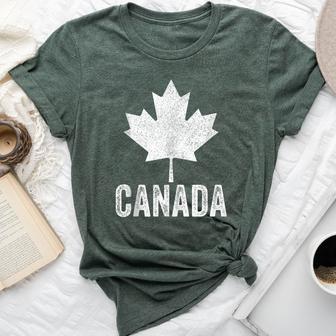 Canada Vintage Canadian Flag Leaf Maple Pride Women Bella Canvas T-shirt - Monsterry