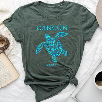 Cancun Mexico Sea Turtle Boys Girls Toddler Souvenir Bella Canvas T-shirt | Mazezy