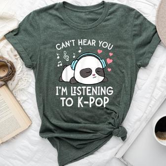 Can't Hear You I'm Listening To K-Pop Kawaii Girls Bella Canvas T-shirt - Monsterry UK