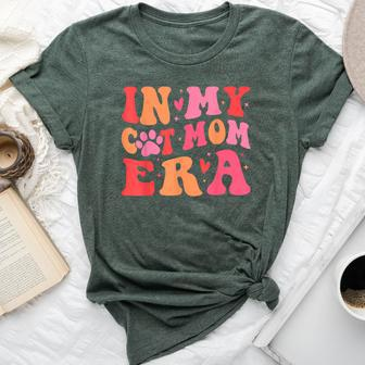 In My Cat Mom Era Groovy Cats Lover Cute Cat Mom Bella Canvas T-shirt | Mazezy