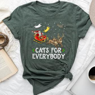 Cats For Everybody Christmas Cat Xmas Santa Bella Canvas T-shirt - Seseable