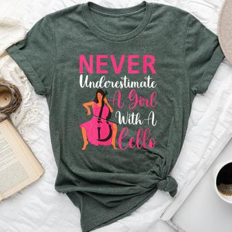 Cello Player Never Underestimate A Girl With A Cello Bella Canvas T-shirt - Seseable