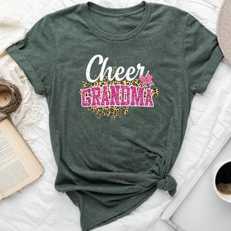 Cheer Grandma Leopard Cheerleading Grandma Bella Canvas T-shirt - Seseable