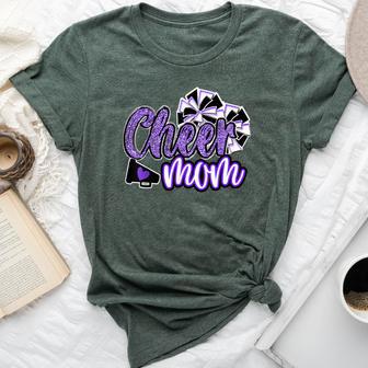 Cheer Mom Megaphone Purple Leopard Cheetah Print Bella Canvas T-shirt - Thegiftio UK