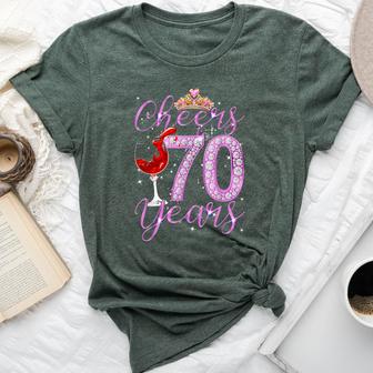 Cheers To 70 Years Old Happy 70Th Birthday Queen Women Bella Canvas T-shirt - Monsterry CA