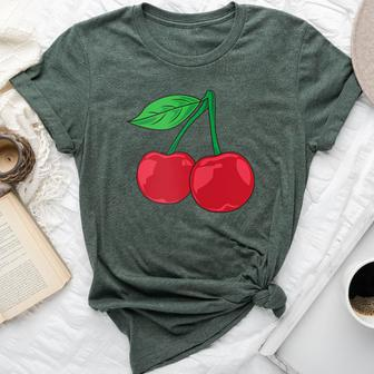 Cherry Pocket Fruit Lover Sweet Bomb Farmer Red Cherries Bella Canvas T-shirt - Monsterry