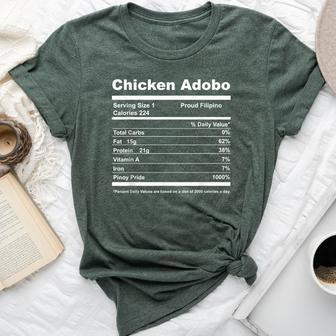 Chicken Adobo Nutrition Facts Filipino Pride Bella Canvas T-shirt - Monsterry CA