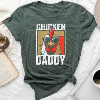 Chicken Daddy Rooster Farmer Fathers Day For Men Bella Canvas T-shirt - Seseable
