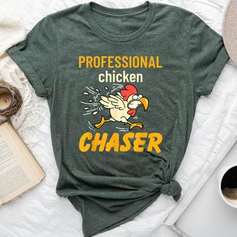 Chicken Professional Chaser Farmer Farm Bella Canvas T-shirt - Monsterry UK