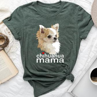 Chihuahua Mama Chihuahua Long Haired Mom Mommy Chiwawa Dog Bella Canvas T-shirt | Mazezy DE